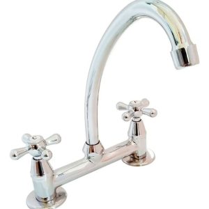 Grifería Dos Llaves P/mesada - Aqualaf - Liwen 6001 Cromo
