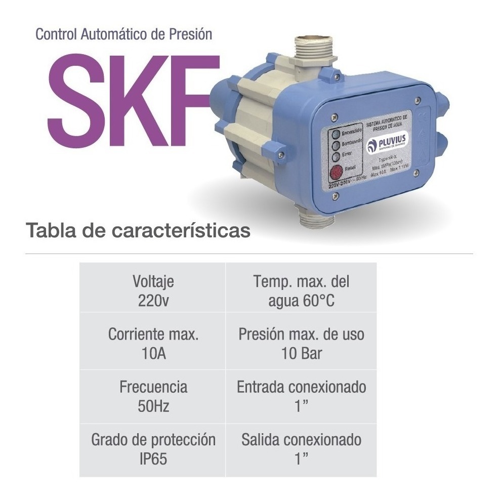 Presurizador Agua Control Automatico Presion Pluvius Caf