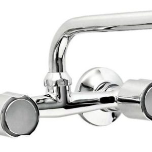 Griferia Cocina Aqualaf 12002 Huilen Pared Exterior Color Cromo