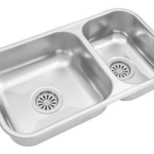 Johnson Acero Rr 37 Bacha Pileta Cocina Pileta Doble Inox Color Plateado