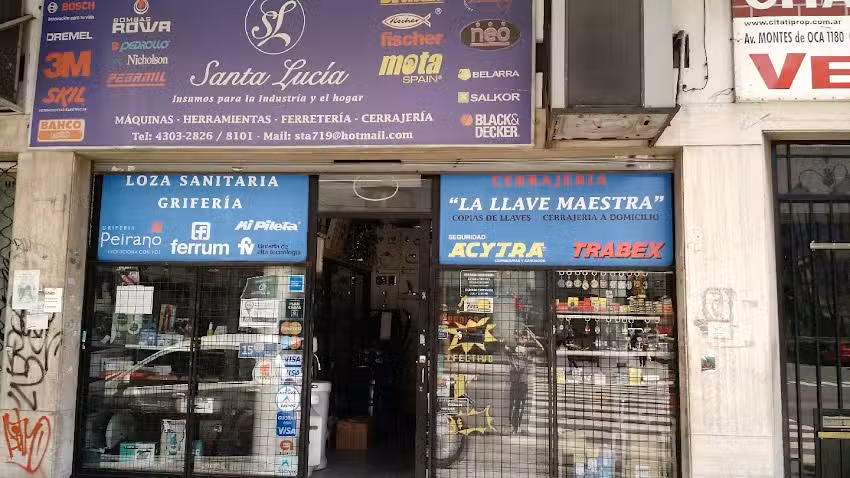 Santa Lucia agua gas incendio srl. Ferreteria, Cerrajeria, Electricidad y Sanitarios